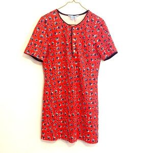 [Draper James] Red/Navy Floral Dress - Size Small